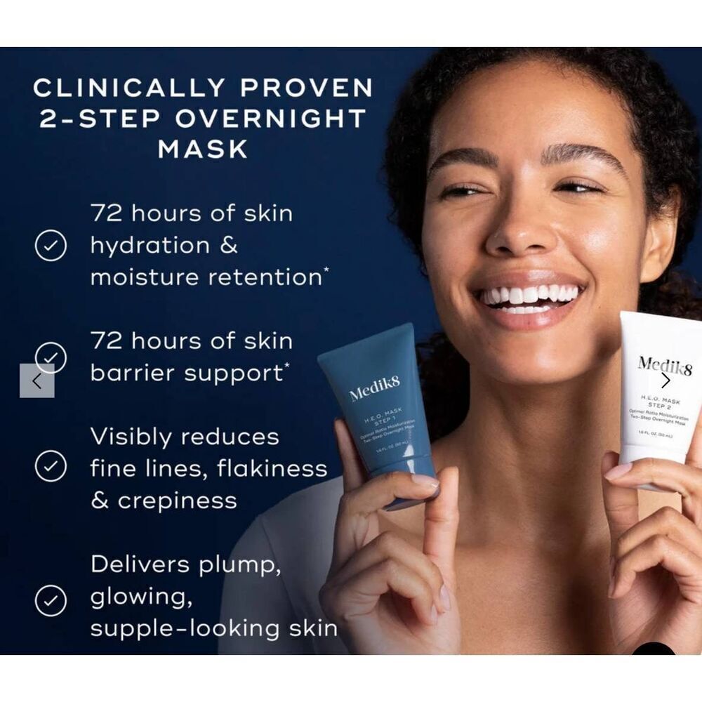 BNIB~Medik8 H.E.O. Optimal Ratio Moisturization Two-Step Overnight Mask~$68 RV - Picture 5 of 7